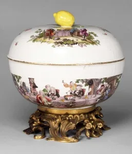 Punch bowl and stand,