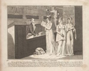 Isaac Cruikshank. The Circulating Library 1804 Public domain