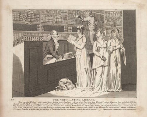 Isaac Cruikshank. The Circulating Library 1804 Public domain