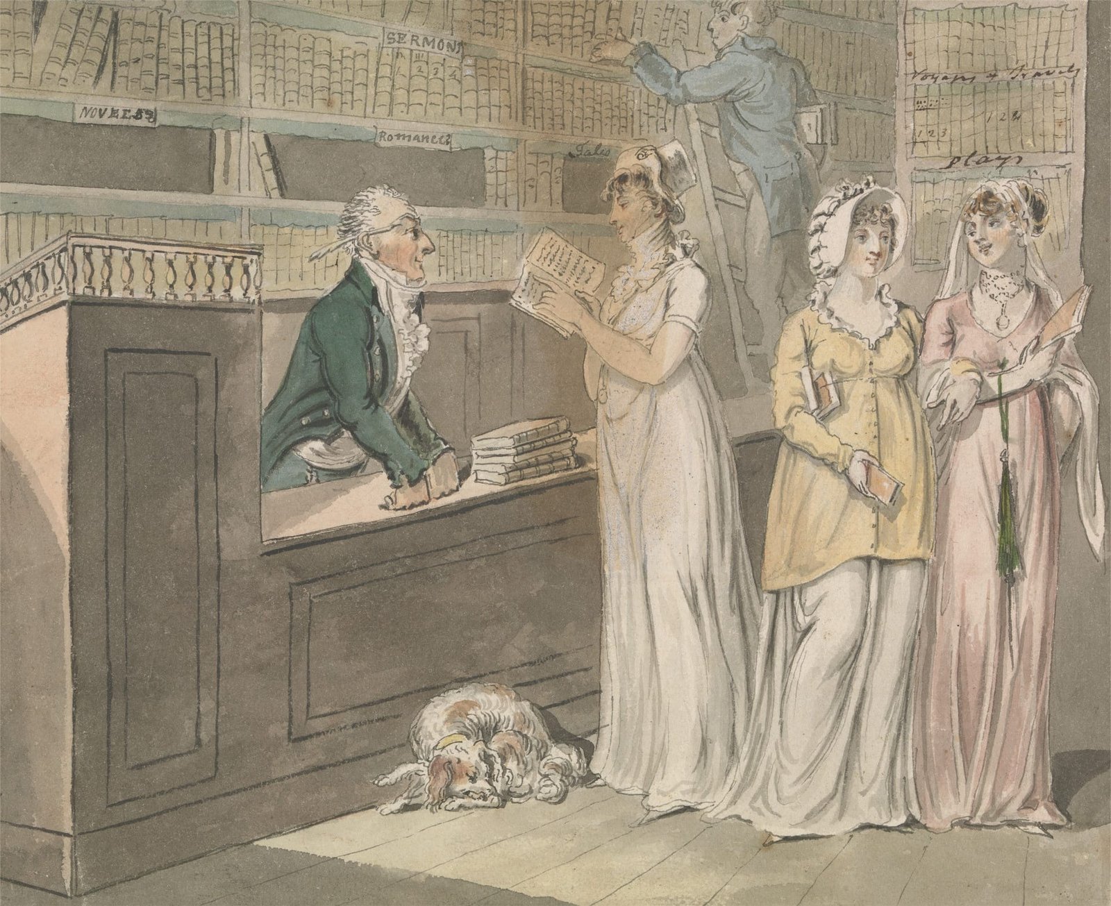 Isaac Cruikshank. The Circulating Library 1804