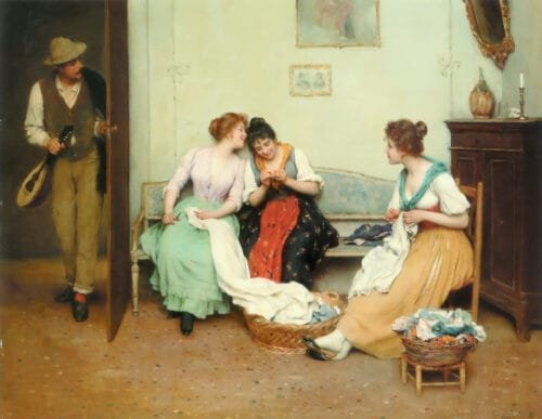 The Friendly Gossips Eugene de Blaas 1901