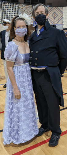 couple in regency garb
