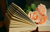 book and roses