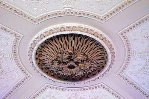 Ceiling rose in the Council chamber, Bath Guildhall.