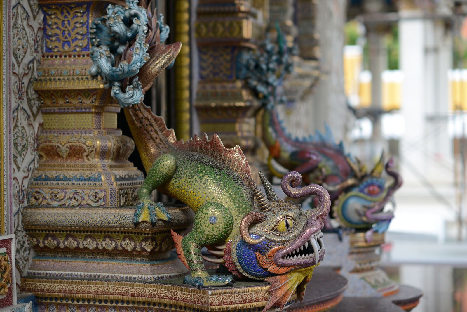 a dragon figurine on display